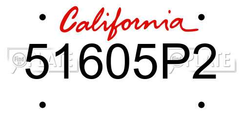 51605P2 California License Plate