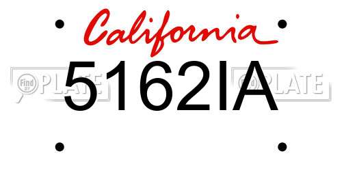 5162IA California License Plate