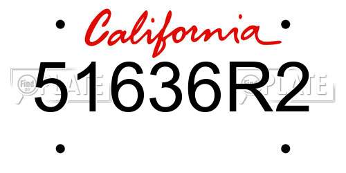 51636R2 California License Plate