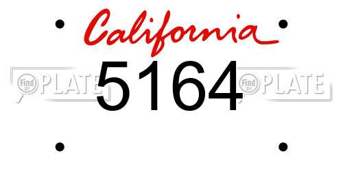 5164 California License Plate