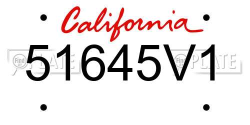 51645V1 California License Plate