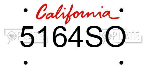 5164SO California License Plate