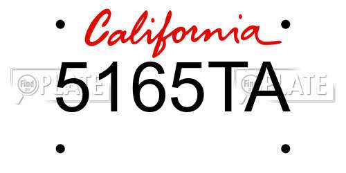 5165TA California License Plate