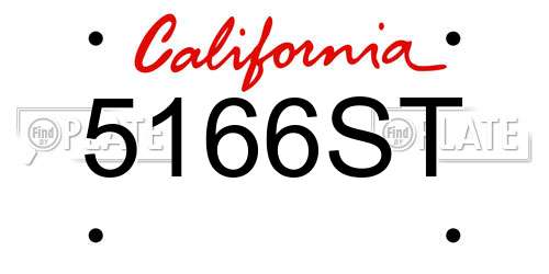 5166ST California License Plate