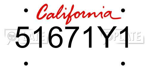 51671Y1 California License Plate