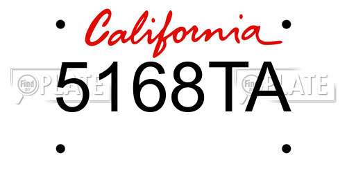 5168TA California License Plate