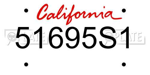 51695S1 California License Plate
