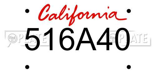 516A40 California License Plate