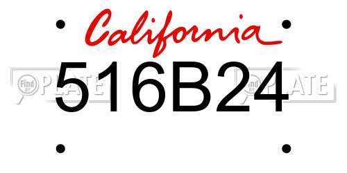 516B24 California License Plate