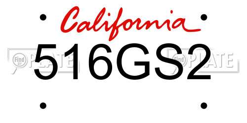 516GS2 California License Plate