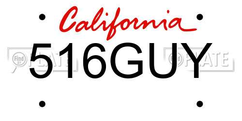 516GUY California License Plate