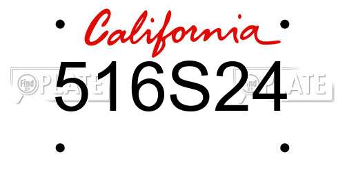 516S24 California License Plate