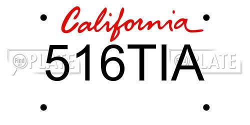 516TIA California License Plate
