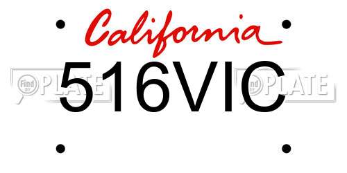 516VIC California License Plate