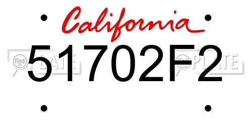 51702F2 California License Plate