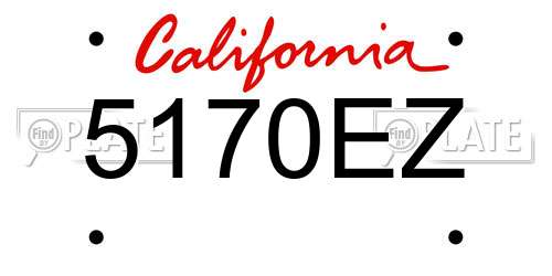 5170EZ California License Plate