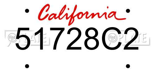 51728C2 California License Plate