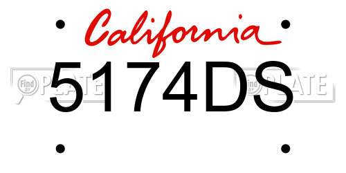5174DS California License Plate