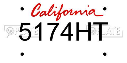 5174HT California License Plate