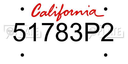 51783P2 California License Plate