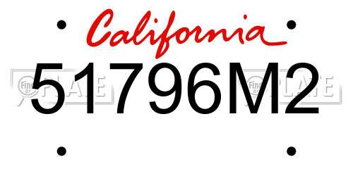 51796M2 California License Plate