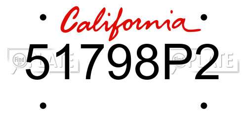 51798P2 California License Plate