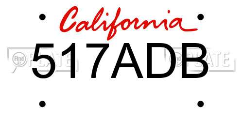 517ADB California License Plate
