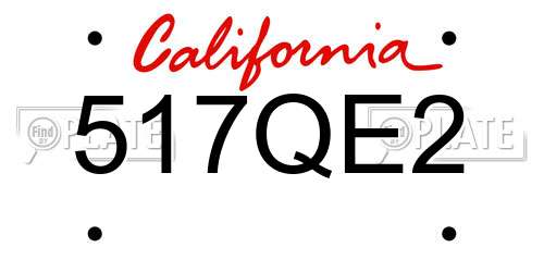 517QE2 California License Plate