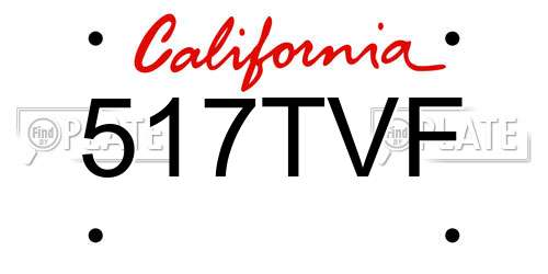 517TVF California License Plate