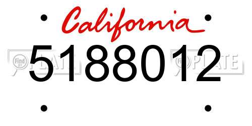 5188012 California License Plate