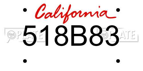 518B83 California License Plate