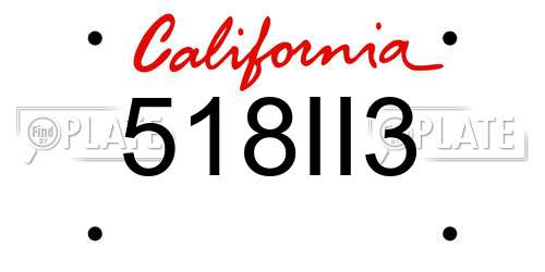 518II3 California License Plate