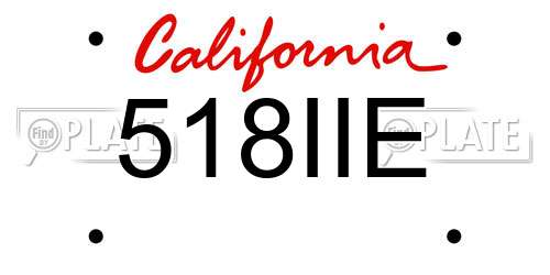 518IIE California License Plate