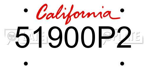 51900P2 California License Plate