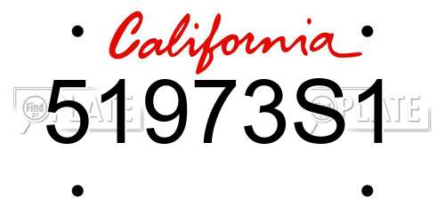 51973S1 California License Plate