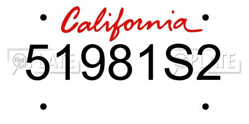 51981S2 California License Plate