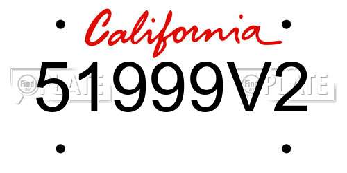 51999V2 California License Plate