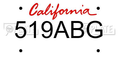 519ABG California License Plate