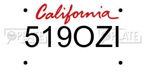 519OZI California License Plate