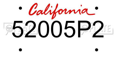52005P2 California License Plate