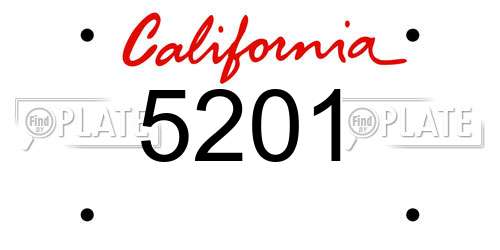 5201 California License Plate