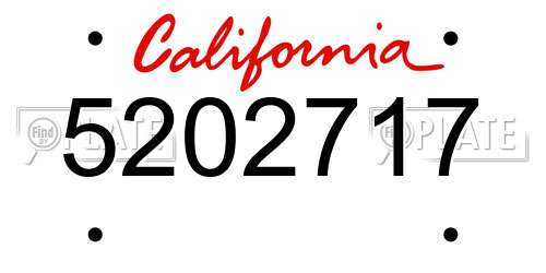 5202717 California License Plate