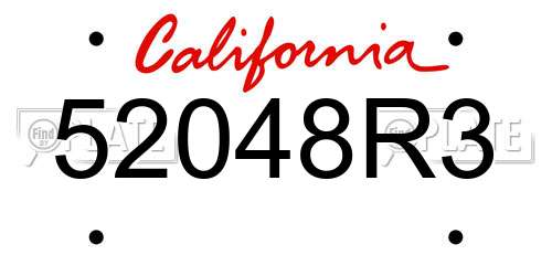 52048R3 California License Plate