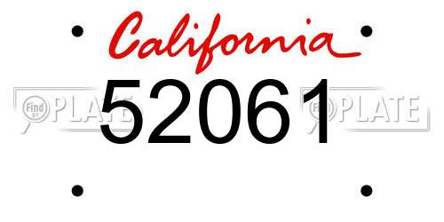 52061 California License Plate