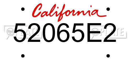 52065E2 California License Plate