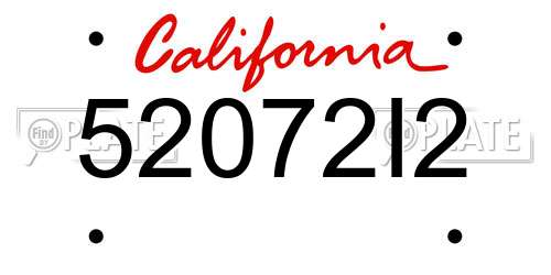 52072I2 California License Plate