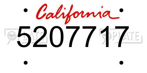 5207717 California License Plate