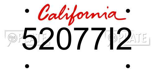 52077I2 California License Plate