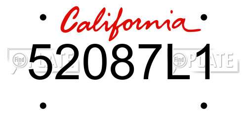 52087L1 California License Plate