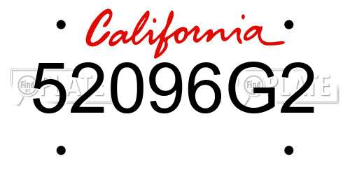 52096G2 California License Plate